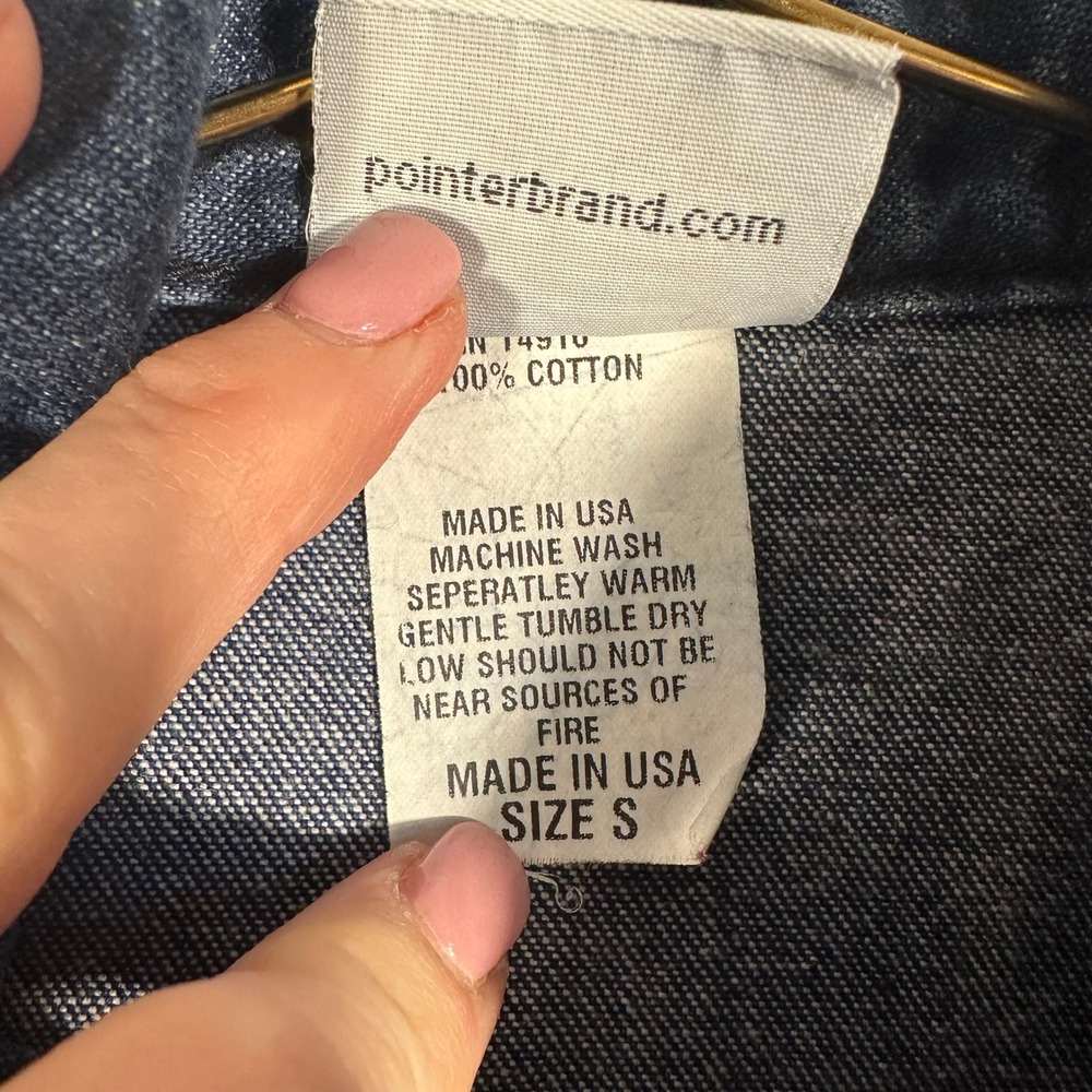 Pointer Brand Mens Denim Chore Coat Jacket Indigo Blue Made in USA LC King Small - Picture 5 of 10